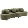 Modern Living Room Sofa Lamb Velvet Upholstered Couch, Furniture For Home Or Office - Green - Image 10