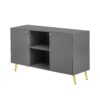 Modern TV Stand For TVs Up To 55", Entertainment Center Media Console, Adjustable Shelf, Metal Legs, Handles And Anti-Tip Device For Living Room - Gray - Image 12