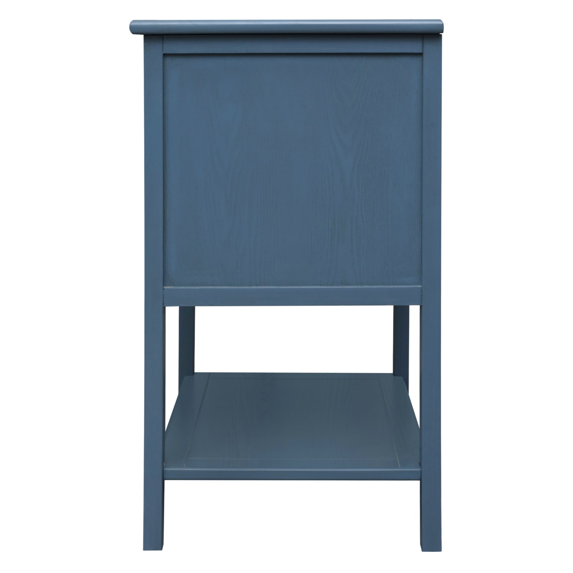 2 Drawer Side Table, American Style, End Table, Suitable For Bedroom - Blue - Image 11