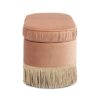 Serena - Oval Storage Bench Ottoman - Peach Orange - Image 2