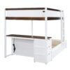 Full Over Full Bunk Bed With Twin Size Trundle, Storage And Desk - White / Walnut - Image 10