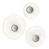Wall Mirror Abstract Designed Wall Mirrors WithFrame For Home & Office, Top Of Sideboard (Set of 3) - Gold - Image 2