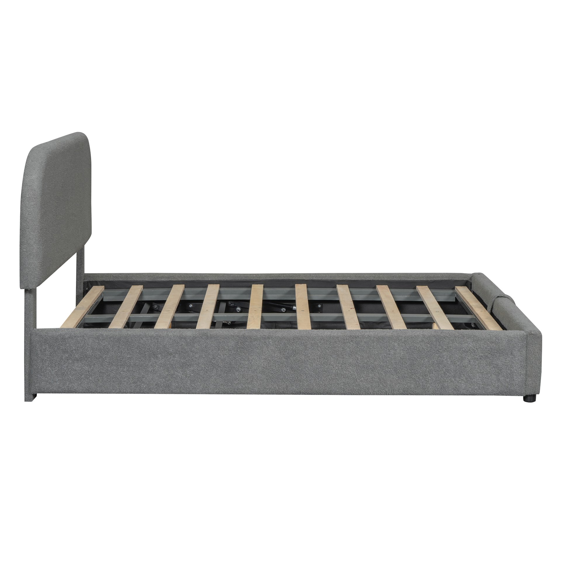 Full Size Upholstered Platform Bed With Hydraulic Storage System - Gray - Image 14