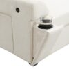 U Shaped Sectional Sofa 6 Seat Couch Set With Oversized Ottoman, Hidden Armrest Storage And Cup Holders USB Charging Ports Wide Seat Sofa - Off White - Image 11