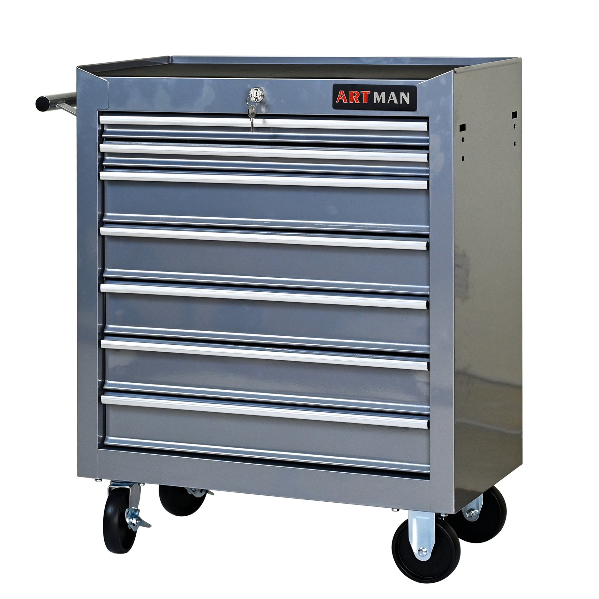 7 Drawers Multifunctional Tool Cart With Wheels - Sliver - Image 5