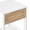 15.75" Rattan End Table With Drawer, Modern Nightstand, Side Table For Living Room, Bedroom - White - Image 13