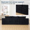 Modern L Shaped Sectional Couch With Memory Foam And Steel Frame - Black - Image 8