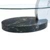 Contemporary Artistic Double Layer Coffee Table And Marble Collision Tempered Glass Top - Transparent / White / Black - Image 8