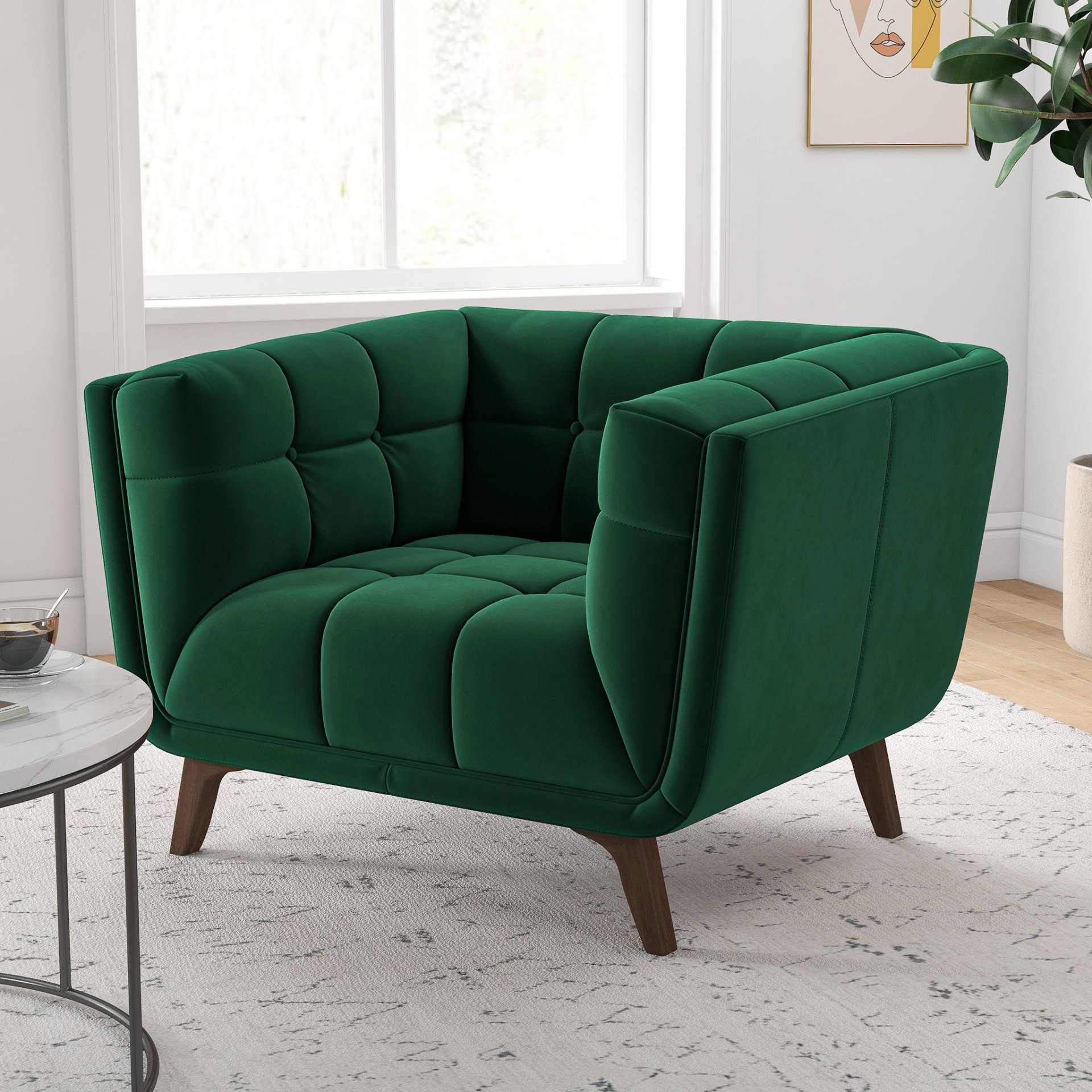 Addison - Lounge Chair Dark - Brown / Dark Green - Image 12