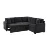 Modern L Shaped Sectional Sofa Bed With Hidden Storage Chenille Upholstery - Black - Image 10