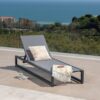 Chaise Lounge With 5 Reclining Positions, Outdoor Patio Lounge Chairs - Black / Gray - Image 4