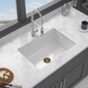 27" Undermount Single Bowl Kitchen Sink Rectangular Deep Bas With Dual Mount Installation - White - Image 4
