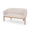 Mid Century Modern Loveseat With Channel Stitched Backrest - Beige - Image 5
