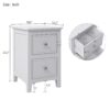 Modern Nightstand (Set of 2), Bed Side Table With 2 Drawers, End Side Table Double For Bedroom Living Room - White - Image 5