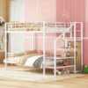 Full Over Full Bunk Bed With Lateral Storage Ladder And Wardrobe - White - Image 14