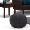 Shelby - Hand Knit Round Pouf - Slate Gray - Image 5