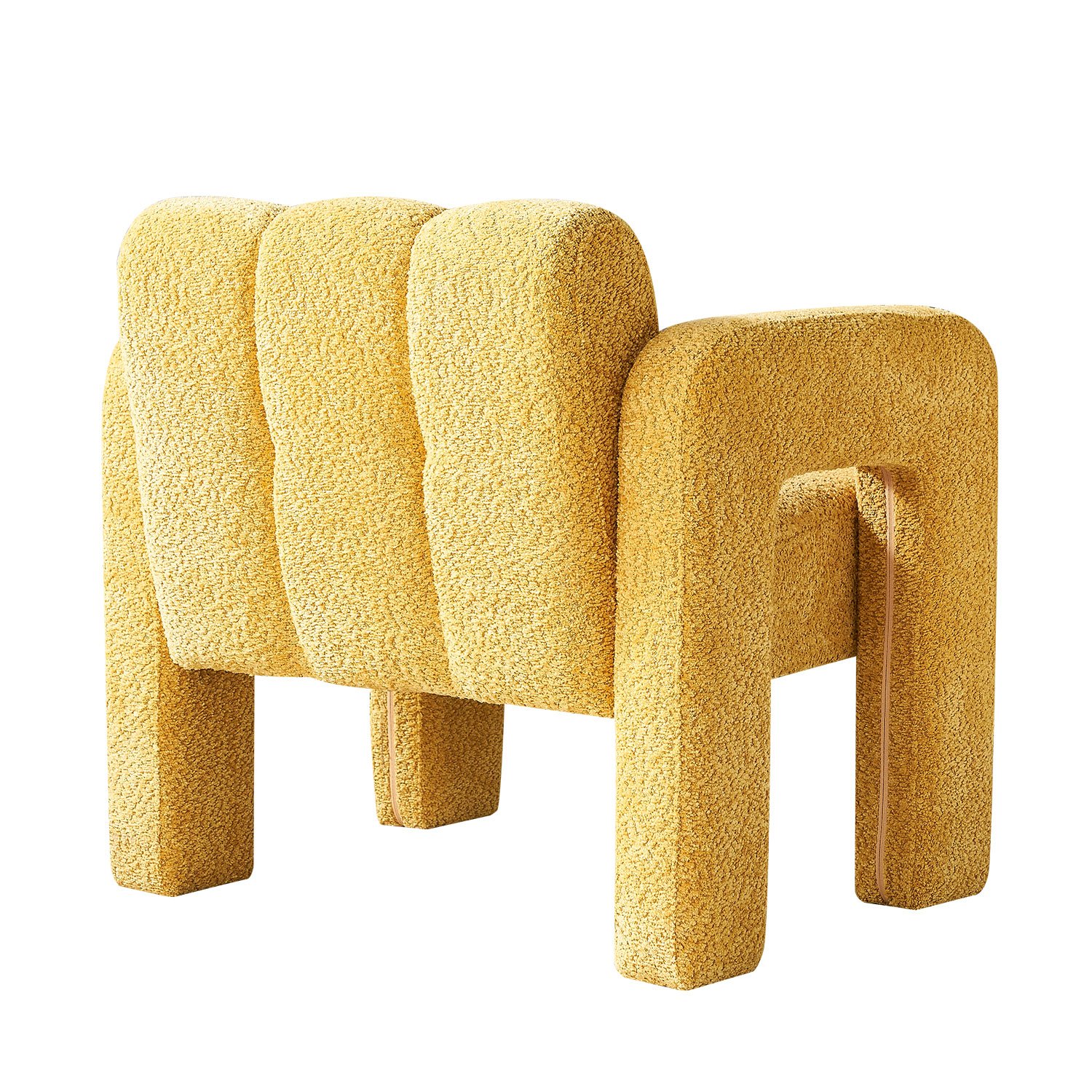 31.10" Wide Boucle Upholstered Accent Chair - Yellow - Image 8