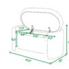 Fuji - Oval Storage Bench, Upholstered - Ivory White - Image 12