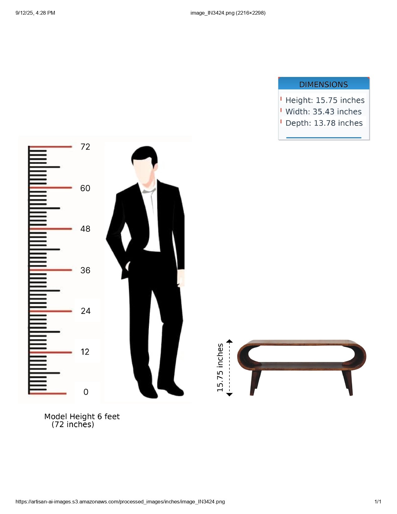 Amaya - Nordic Style Coffee Table - Chestnut - Image 19