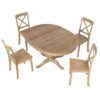Modern Dining Table Set For 4, Round Table And 4 Kitchen Room Chairs, 5 Piece Kitchen Table Set For Dining Room, Dinette, Breakfast Nook - Natural Wood Wash - Image 16