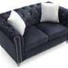 Stylish Contemporary Loveseat - Black - Image 2