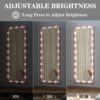 Hollywood - Full Length Mirror With Lights Full Body Vanity Mirror With 3 Color Modes Wall Lighted Standing Floor Mirror For Dressing Room Bedroom Hotel Touch Control - Pink - Image 11