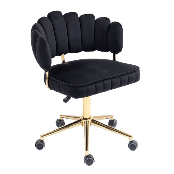 Modern Home Office Desk Chair With Adjustable Height And Swivel Wheels - Black