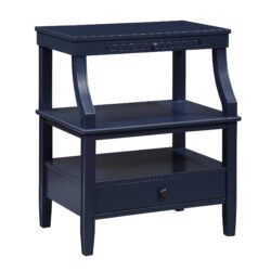 Newland - Storage Nightstand With Pull Out Tray - Navy Blue