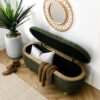 Modern Storage Ottoman Bench Upholstered Seating With Storage - Dark Green - Image 5