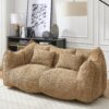 Comfortable Dual Beanbag Chair With High Resilience Foam Core For 2 People In Coffee - Coffee - Image 11