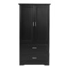 Tall Bathroom Storage Cabinet, Cabinet With 2 Doors And Drawers, Adjustable Shelf - Black - Image 17
