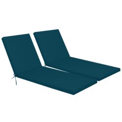 Outdoor Lounge Chair Cushion Set Polyester, UV & Fade Resistant, 2 Pieces - Lake Blue