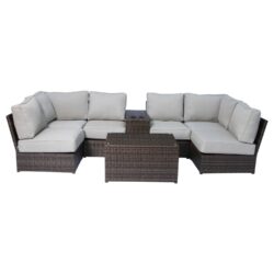 Outdoor 4 Person Seating Set With Cushions - Espresso
