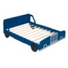 Full Size Car-Shaped Platform Bed & Wheels - Blue - Image 4