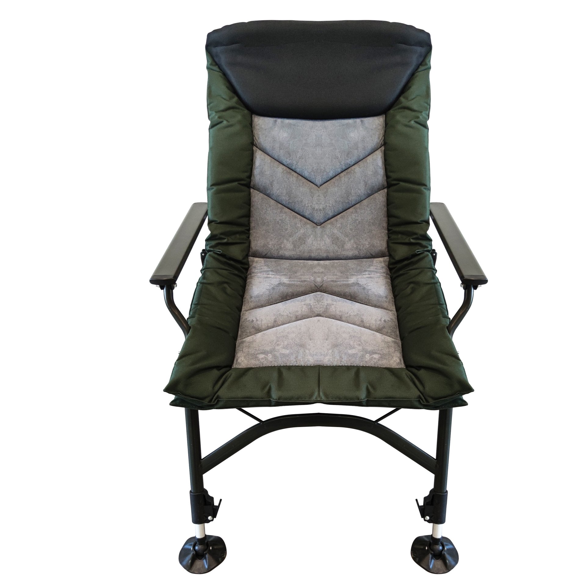 Camping Lounge Chair, Portable Folding Reclining Camping Chair With Adjustable Backrest For Indoor And Outdoor Camping Beach Hiking Fishing - Green / Black - Image 10