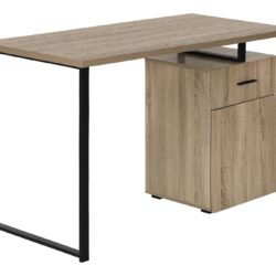 Computer Desk, Home Office, Laptop, Left, Right Set-Up, Storage Drawers, Work, Contemporary, Modern - Taupe