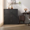 6 Door Employee Storage Locker, Lockers For Office, Gym, School, And Home With Card Slot - Black - Image 2