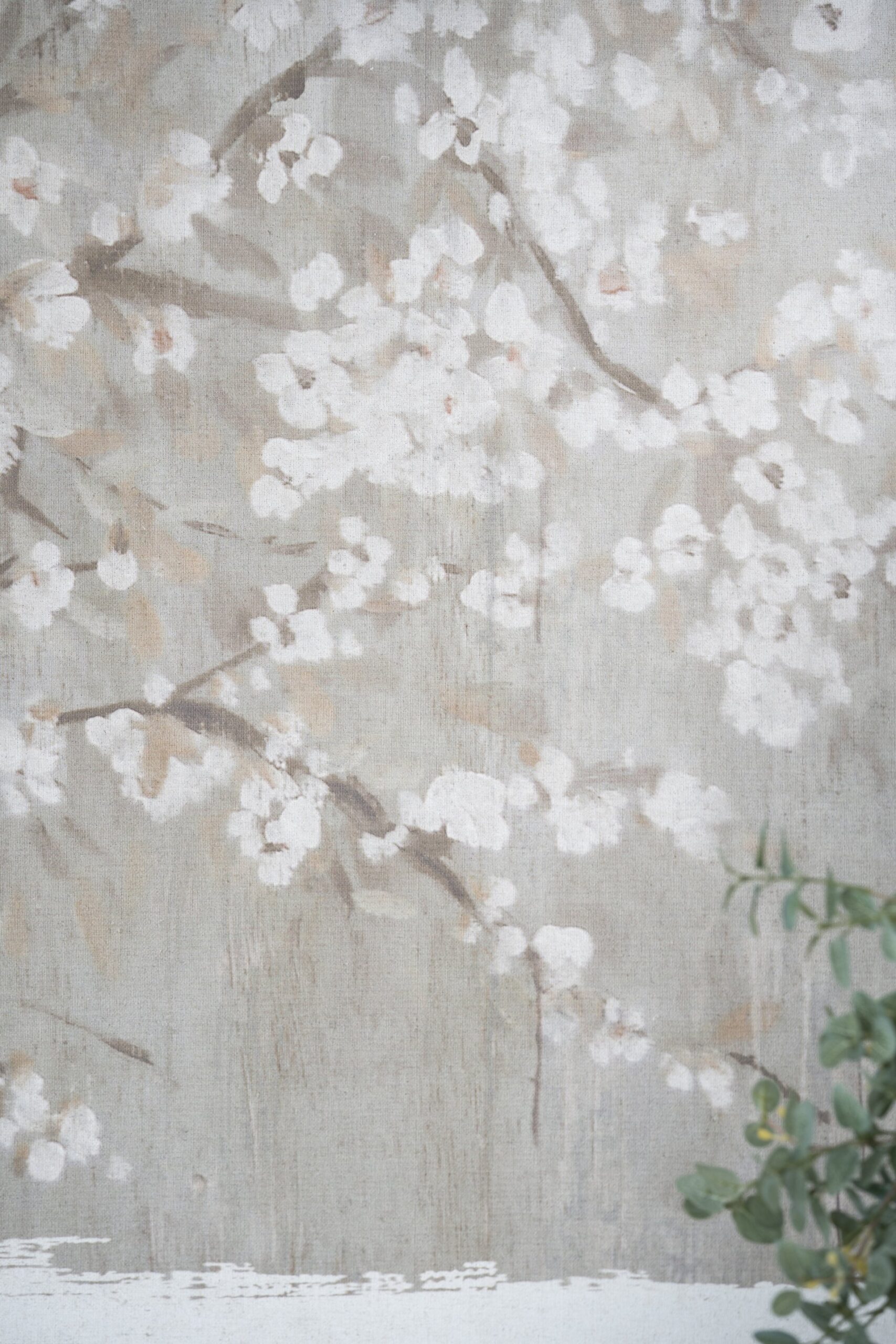 Large Cherry Blossom Canvas Art Print, Home Decor Accent Piece - Gray / White Matte - Image 16