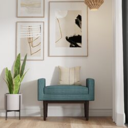 Scott - Small Ottoman Bench - Smoky Teal