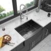 Farmhouse Sink 24" Stainless Steel Apron Front Kitchen Sink - Gunmetal Black - Image 5