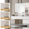 Vanity Desk With Mirror And LED Light Strip, Dressing Table With Large Drawer, 3 Level Storage Dresser & 3 Lighting Modes Adjustable Brightness, Suitable For Bedroom - White - Image 3