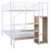 Full Over Full Bunk Bed With Lateral Storage Ladder And Wardrobe - White - Image 4