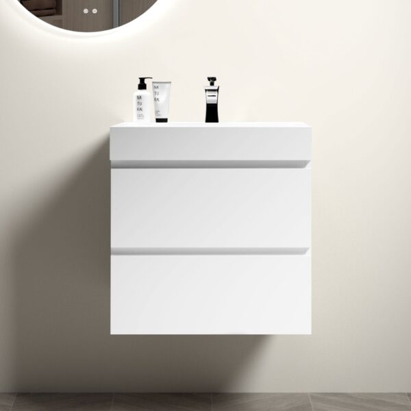 Alice - 24" Bathroom Vanity With Sink, Large Storage Wall Mounted Floating Bathroom Vanity For Modern Bathroom, One-Piece Sink Basin Without Drain And Faucet - White