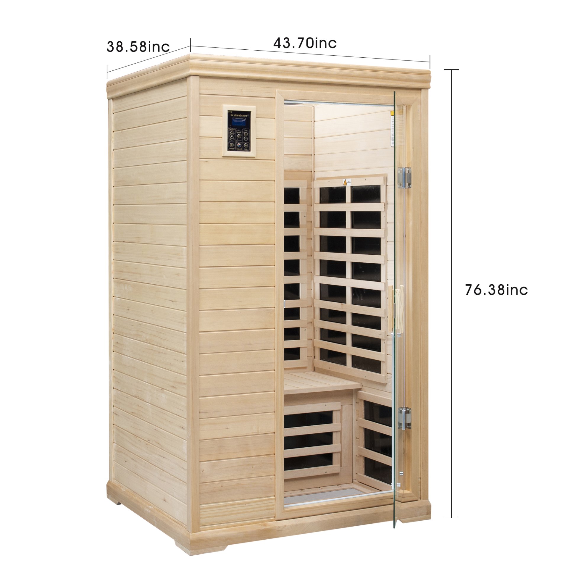 2 Person Far Infrared Hemlock Indoor Sauna Room - Natural - Image 3