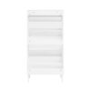 Modern Rattan 3 Door Shoe Rack Cabinet For Entryway Freestanding White Storage Unit In Particle Board - White - Image 10