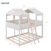 Full Over Full Bunk Bed With Roof, Window, Guardrail, Ladder - White - Image 11