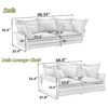 Modern Comfy Upholstered Sofa Cloud Couch, Deep Seat Couches With Multiple Large Soft Pillows, Convertible Deep Seat Chaise Langue For Living Room - Gray - Image 3