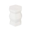 Contemporary Ceramic Drum Stool Indoor / Outdoor Side Table Glazed Accent Garden Stool - White - Image 14