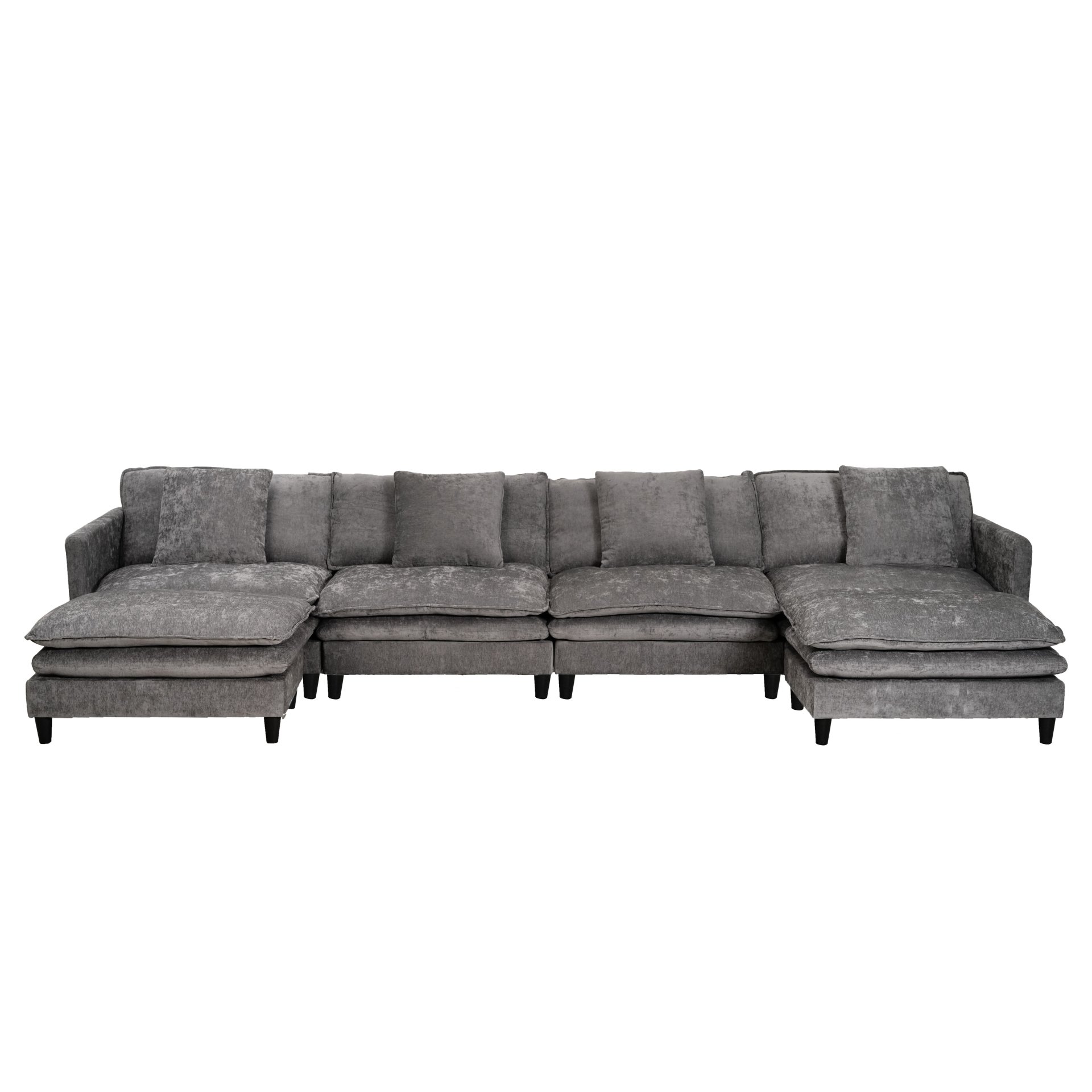 Modular U Shaped Sofa, With Adjustable Layout For Comfort And Durability - Gray - Image 7