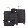 5 Piece Set (20"24"28 +A Travel Bag And A Toiletry Bag), Pp Hardshell Carry On Luggage Set With Tsa Lock Carry On Suitcase Luggage Durable Suitcase - Black - Image 5